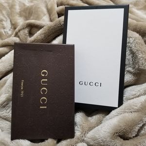 An empty Gucci gift box